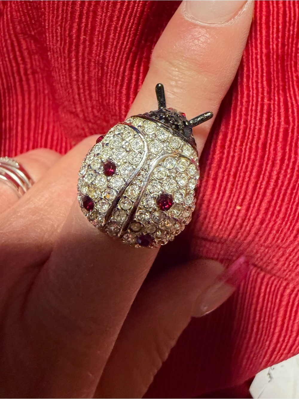 Park Lane Lucky Lady Crystal Ladybug Ring Size 8 Retired